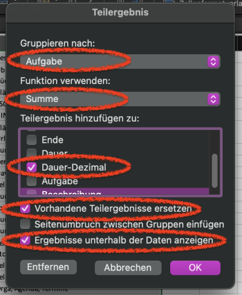 TimeandBill-Excel-Teilergebnisseeinrichten